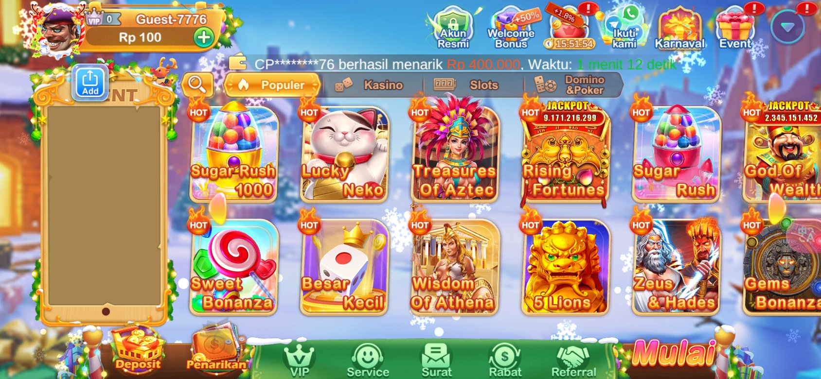 Permainan slot terbaik dengan jackpot hingga miliaran di K3K3 2 4 5499 0.